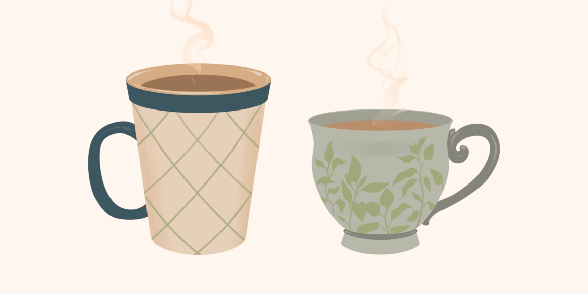 The image visually represents the concept of "TFSA vs RRSP" as saving vehicles using two distinct cups. On the left, there is a tall, sturdy mug with a straight-sided design, a dark blue handle, and a beige body featuring a subtle crisscross pattern. This mug symbolizes the RRSP (Registered Retirement Savings Plan), which is designed for long-term savings, much like how this cup is built to hold and retain warmth for extended periods. RRSP contributions grow tax-deferred but are taxed upon withdrawal, reinforcing the idea of delayed benefits. On the right, there is a more delicate and ornate teacup with a gracefully curved handle and a soft gray body adorned with a light green vine pattern. This teacup represents the TFSA (Tax-Free Savings Account), which offers more flexibility in accessing savings without tax penalties. Unlike the sturdy RRSP mug, this teacup appears more refined and accessible, reflecting how TFSAs allow tax-free withdrawals at any time. Both cups emit rising steam, signifying active and growing investments, emphasizing their role as important saving vehicles for different financial needs.