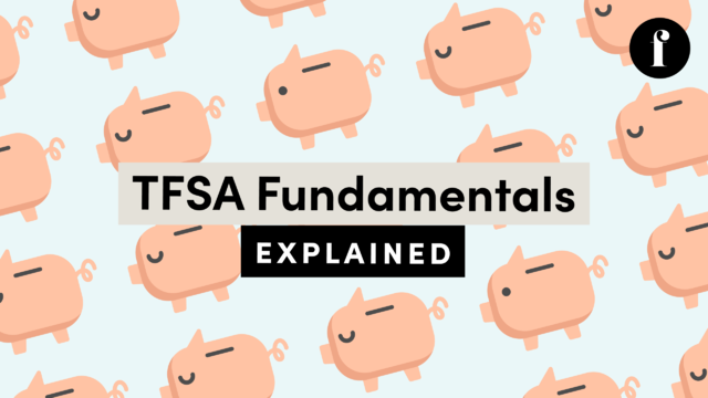 Graphic with multiple pink piggy banks on a light blue background, featuring bold text that reads 'TFSA Fundamentals Explained' — representing a financial education resource aimed at simplifying the basics of Tax-Free Savings Accounts in Canada.